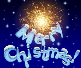 Firework christmas greeting card vector