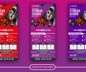 Fitness studio poster banner vector