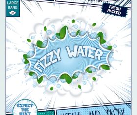 Fizzy water comic bang vector