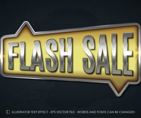 Flash sale 3d editable text vector