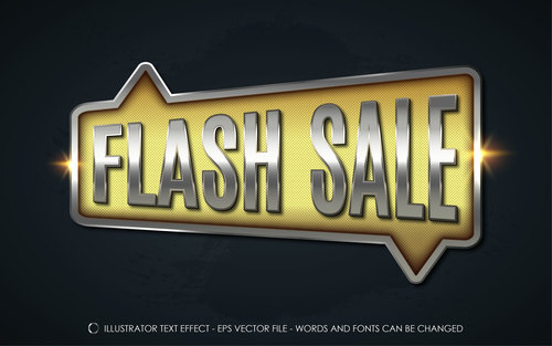 Flash sale 3d editable text vector
