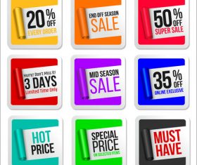 Flat sale label sticker vector