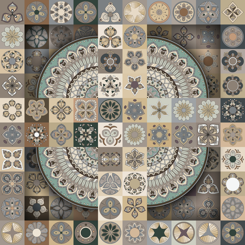 Floral pattern ethnic ornament design vector