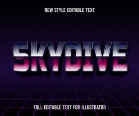 Font color gradient text style effect vecto