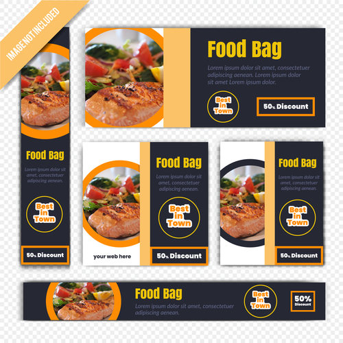 Food bag poster vecto