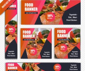 Food banner poster vector