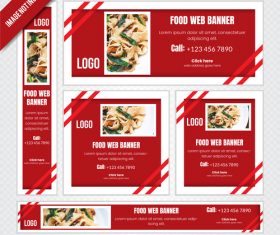 Food web banner poster vector