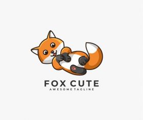 Fox cute logos vector