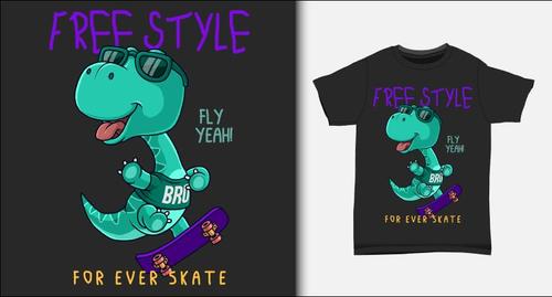 Freestyle and T-shirt printing design vector