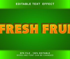 Fresh fruit 3d editable text style effect vector