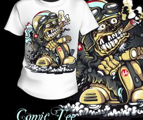 Funny cartoon t-shirt printing pattern design vector