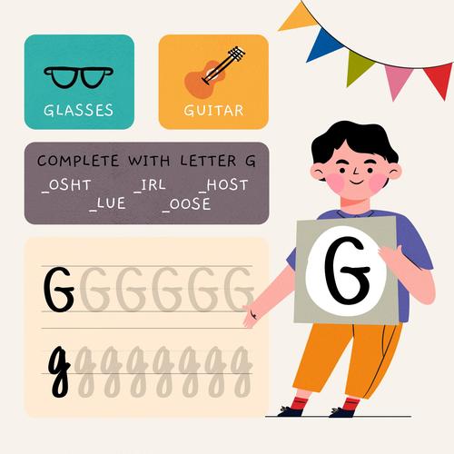 G Letter Word Meaning And Spelling Vector Free Download