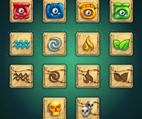 Game icon interface design vector