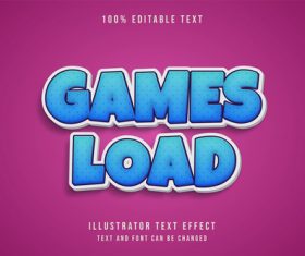 Games load 3d editable text vector