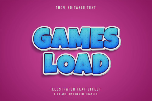 Games load 3d editable text vector