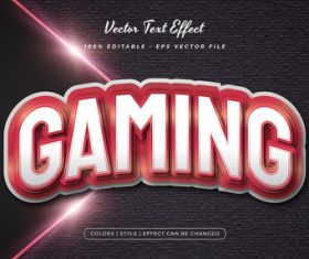 Gaming embossed texture effect font text vector