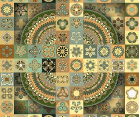 Geometric flower pattern ethnic ornament design vector