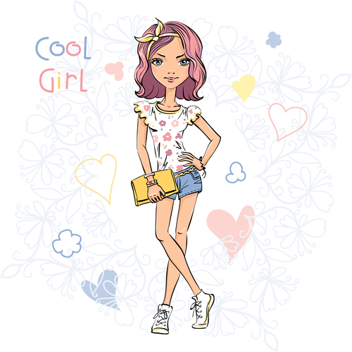 Girl cartoon vector free download
