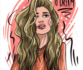 Girl of slogan illustration vector