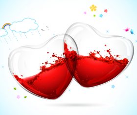 Glass heart vector