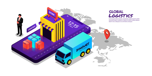 Global logistics concept illustration vector