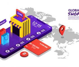 Global shoppong concept illustration vector