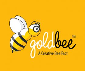 Golden Bee Fly Logo vector