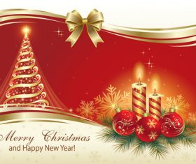 Golden atmosphere christmas card vector