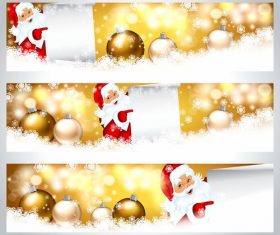 Golden christmas banner vector