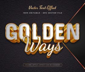 Golden embossed texture effect font text vector