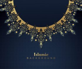 Golden flower decoration background vector