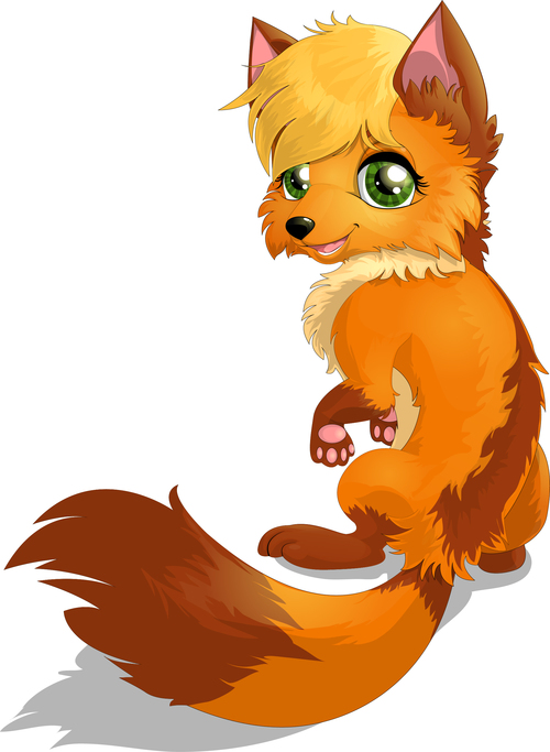 Golden fur fox vector