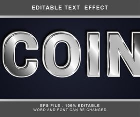 Gray 3d editable text style effect vector