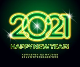 Green 2021 numbers vector
