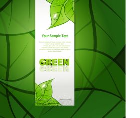 Green leaf background text design vector