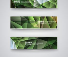 Green polygonal banner vector