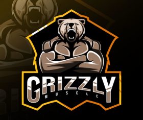 Grizzly game icon design vector
