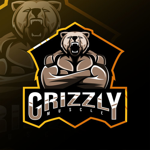 Grizzly game icon design vector