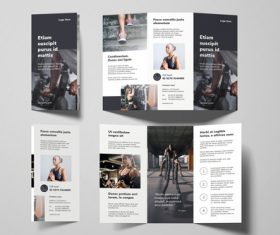 Gym tri fold brochure template vector