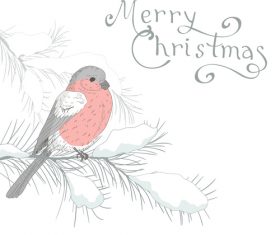 Hand drawn Christmas card vector