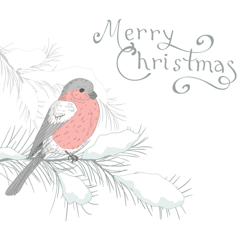 Hand drawn Christmas card vector