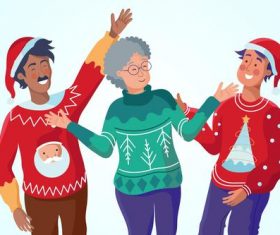 Happy grandmother and grandson cartoon vector