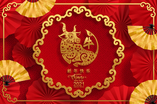 Happy new year chinese new year greeting card vector