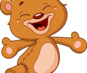Happy smiling teddy bear vector
