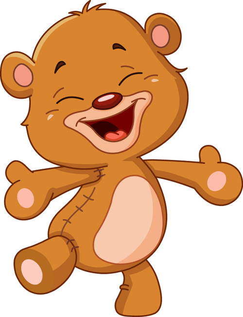 Happy smiling teddy bear vector