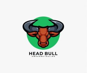 Head bull logos vector