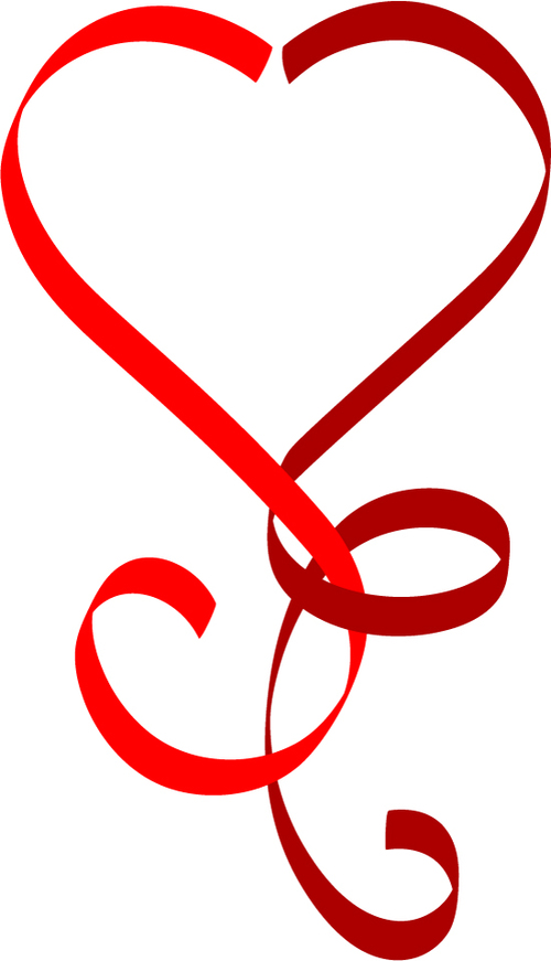 Heart shaped ribbon vector