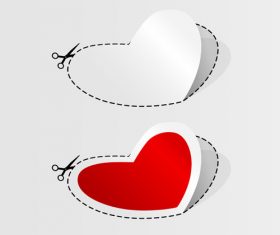 Heart shaped sticker vector