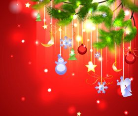 Holiday beautiful christmas tree decorations vector