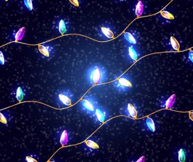 Holiday decoration colored lights vector